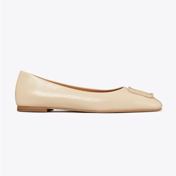 ⭐️ NEW ⭐️ Tory Burch Georgia Brie Wrinkle Leather Ballet Flats 8m - Picture 4 of 7